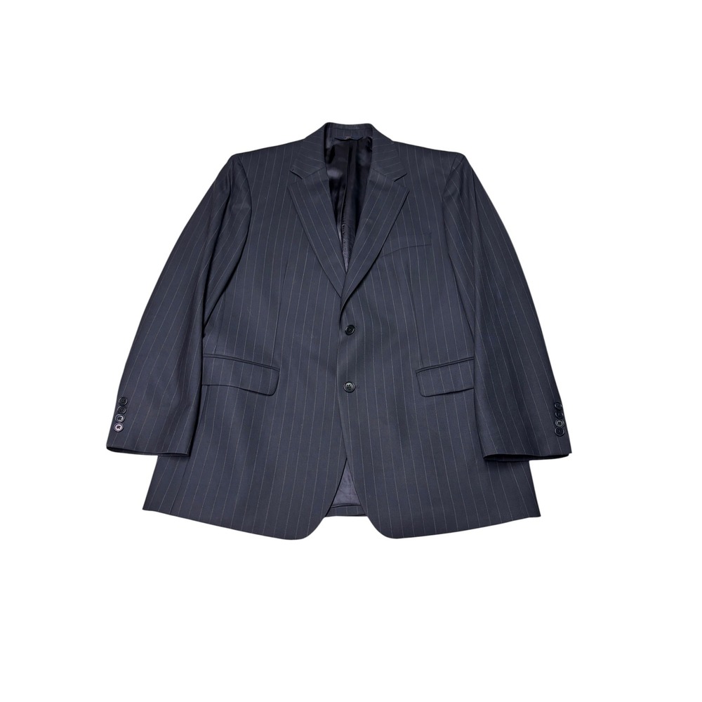 Brooks Brothers 346 Mens 43R Navy Blue Pinstripe Wool Stretch Suit Jacket Blazer